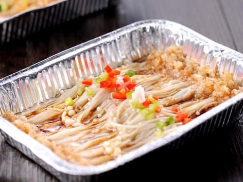 红花岗锡纸烤金针菇